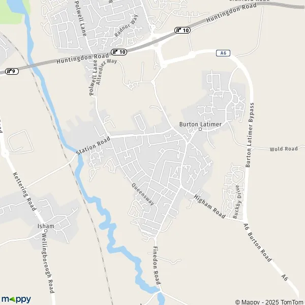 Map Burton Latimer: map of Burton Latimer (NN15 5) and practical