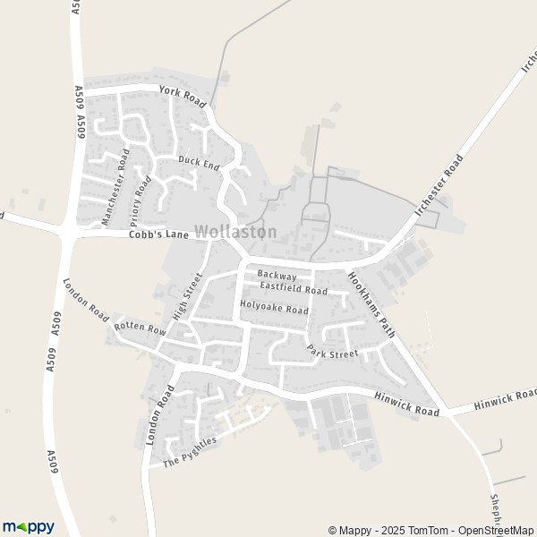 Map Wollaston: map of Wollaston (NN29 7) and practical information