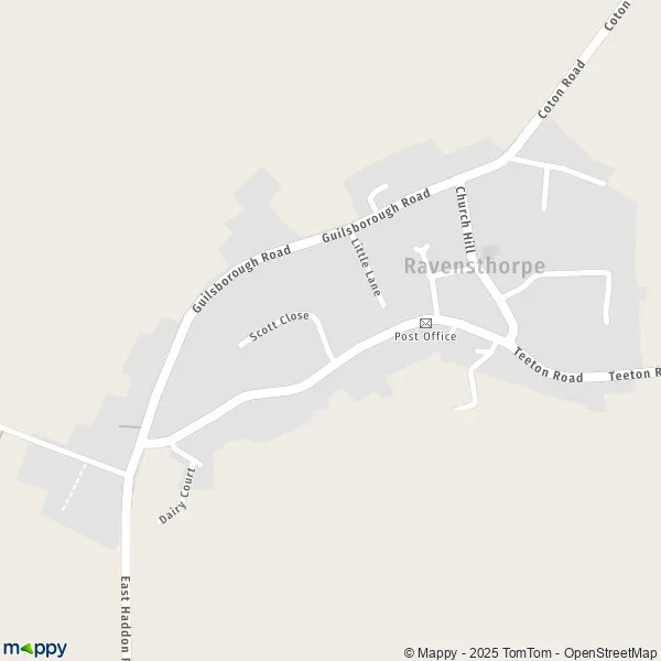 Map Ravensthorpe map of Ravensthorpe (NN6 8) and practical information