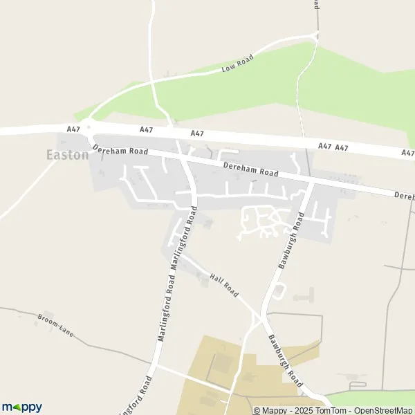 Map Easton map of Easton (NR9 5) and practical information