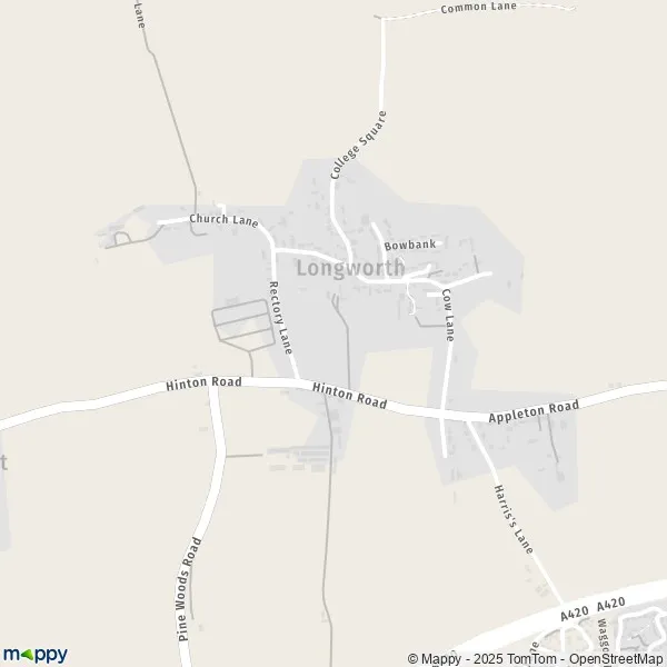 Map Longworth map of Longworth (OX13 5) and practical information