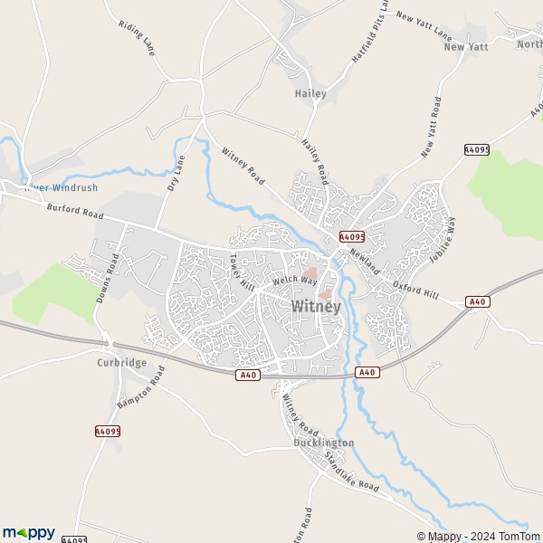 Map Witney: map of Witney (OX28 6) and practical information