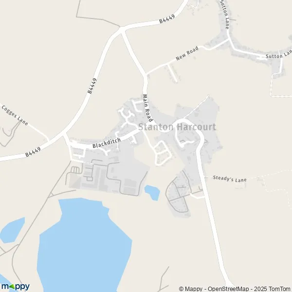 Map Stanton Harcourt map of Stanton Harcourt (OX29 5) and practical