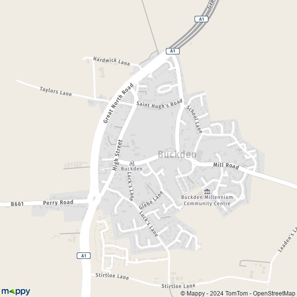 Map Buckden: map of Buckden (PE19 5) and practical information