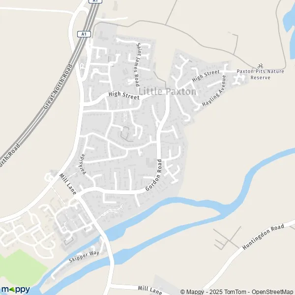 Map Little Paxton map of Little Paxton (PE19 6) and practical information