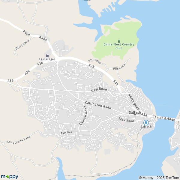 Map Saltash: map of Saltash (PL12 4) and practical information