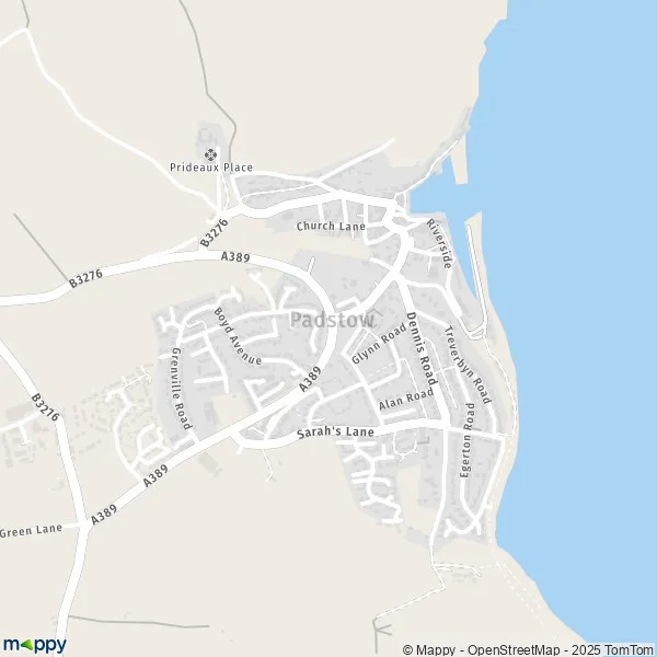 Map Padstow map of Padstow (PL28 8) and practical information