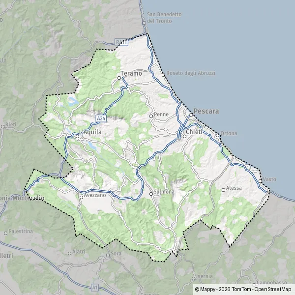 Map of Abruzzo : map of Abruzzo and practical information - Mappy