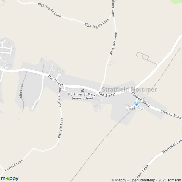 Map Stratfield Mortimer map of Stratfield Mortimer (RG7 3) and
