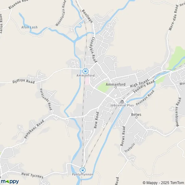 Map Ammanford map of Ammanford (SA18 3) and practical information