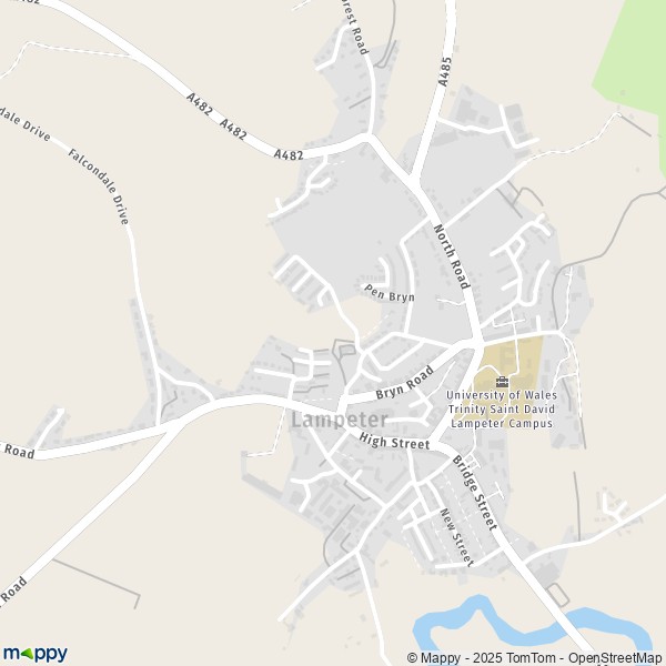 Map Lampeter: map of Lampeter (SA48 7) and practical information