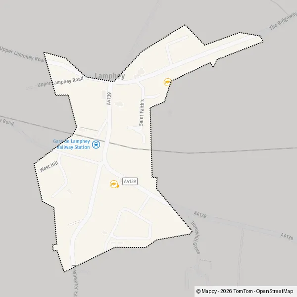 Map Lamphey: map of Lamphey (SA71 5) and practical information
