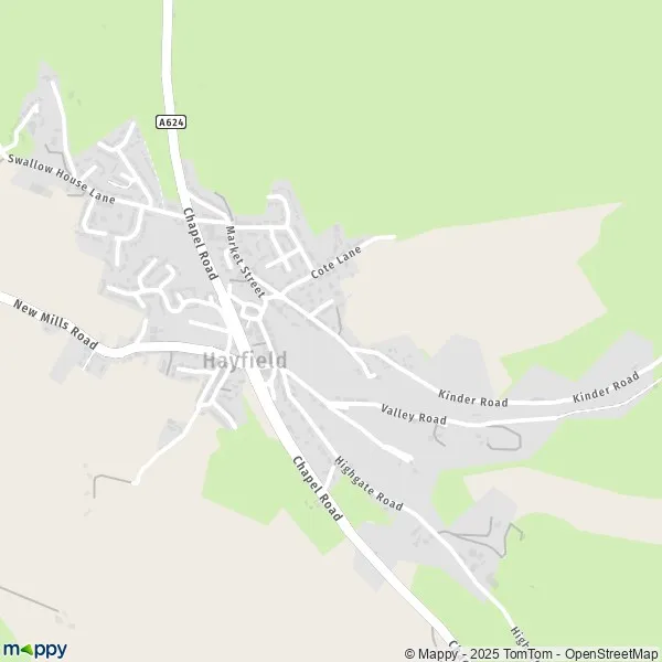 Map Hayfield map of Hayfield (SK22 2) and practical information