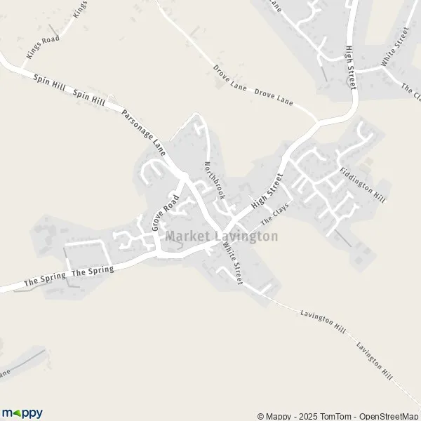 Map Market Lavington map of Market Lavington (SN10 4) and practical