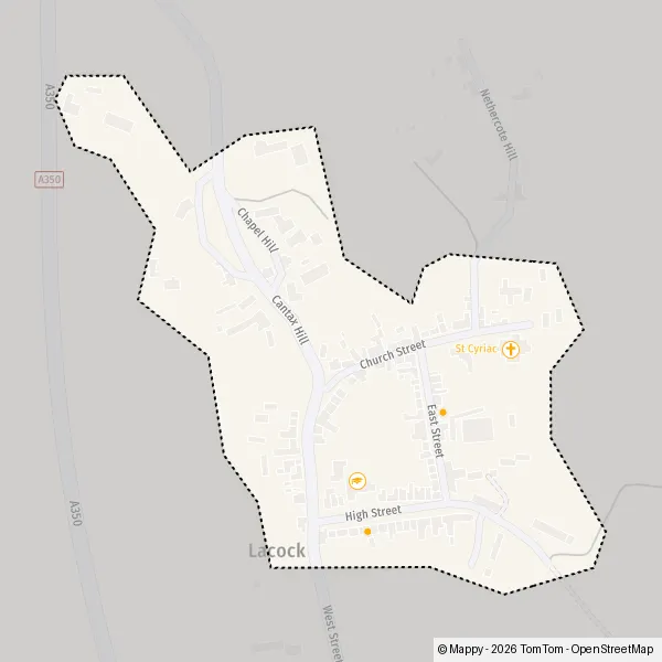 Map Lacock: map of Lacock (SN15 2) and practical information