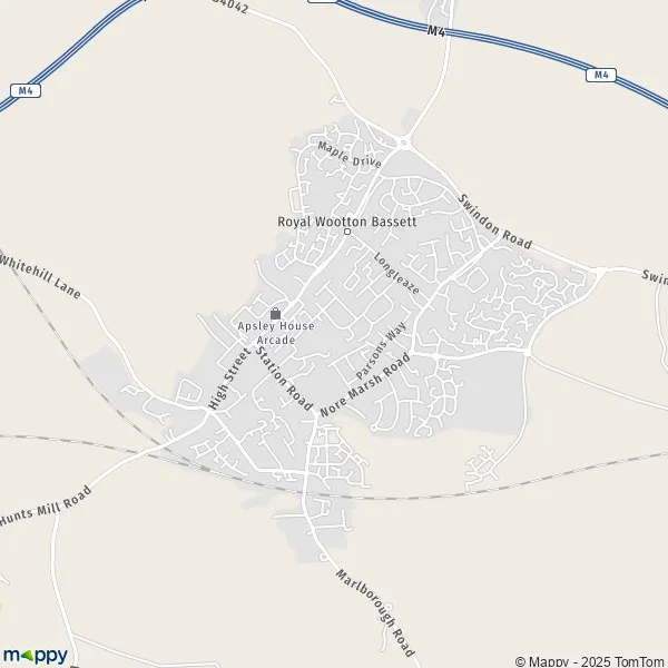 Map Royal Wootton Bassett map of Royal Wootton Bassett (SN4 8) and