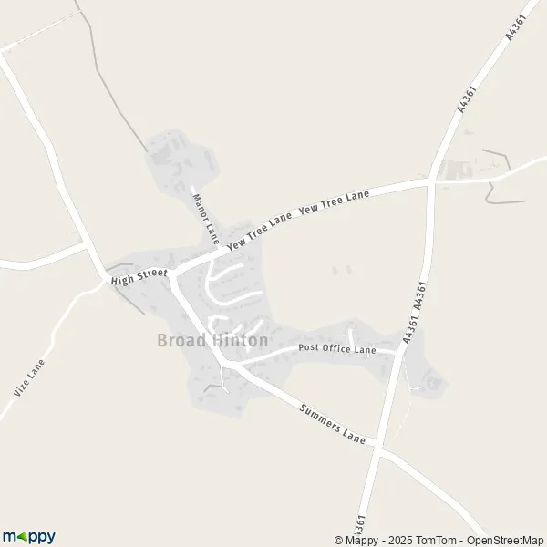 Map Broad Hinton map of Broad Hinton (SN4 9) and practical information