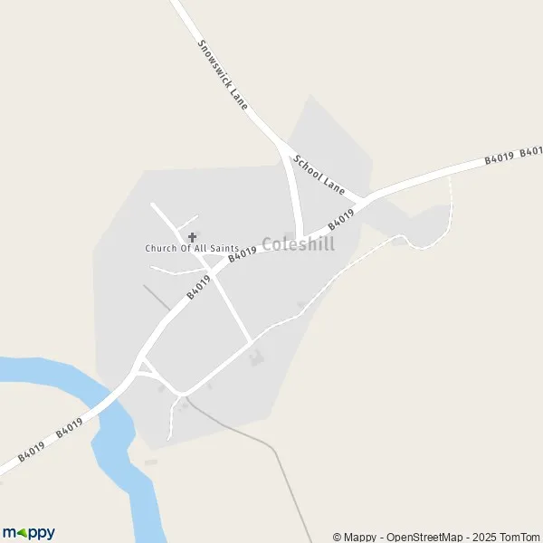 Map Coleshill map of Coleshill (SN6 7) and practical information