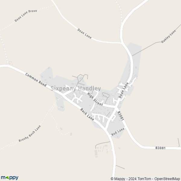 Map Sixpenny Handley: map of Sixpenny Handley (SP5 5) and practical ...