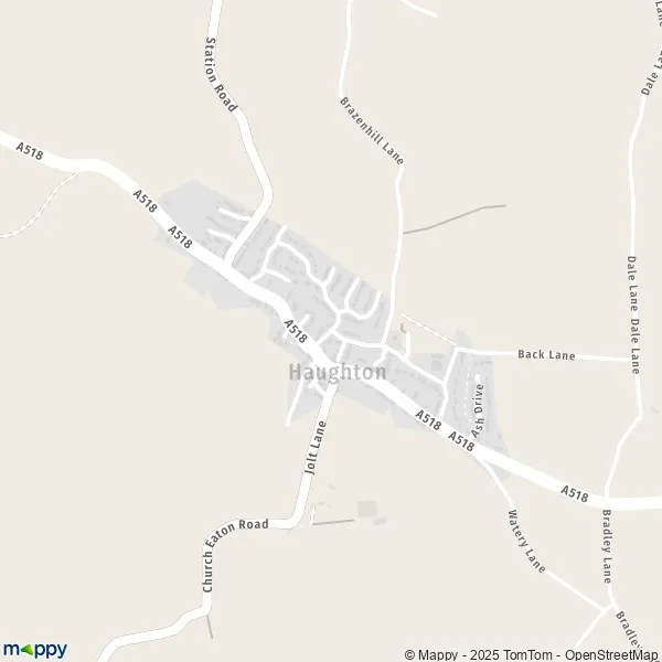 Map Haughton map of Haughton (ST18 9) and practical information