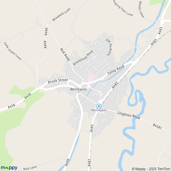 Map Welshpool: map of Welshpool (SY21 7) and practical information