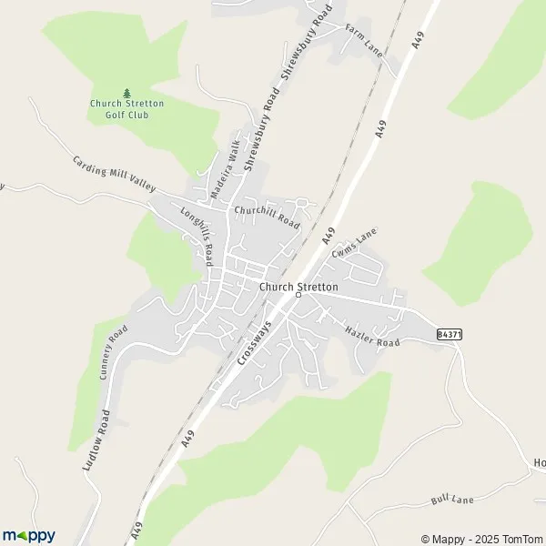 Map Church Stretton map of Church Stretton (SY6 7) and practical