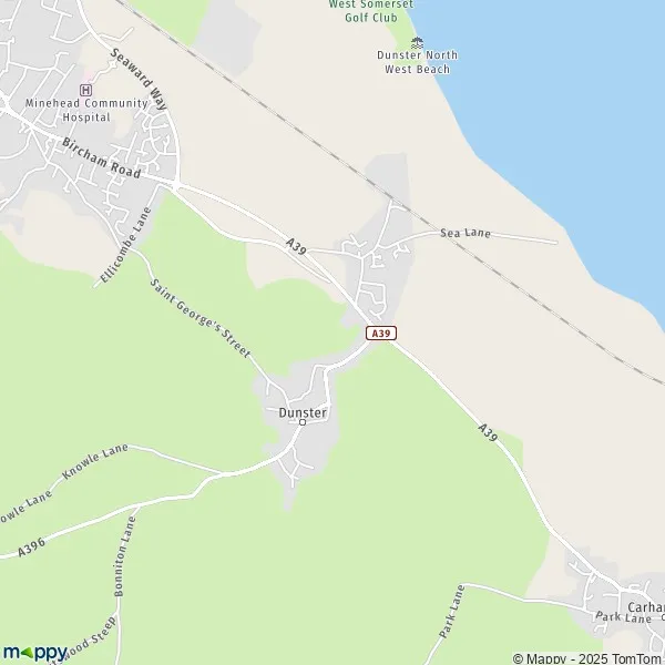 Map Dunster map of Dunster (TA24 6) and practical information