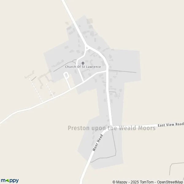 Map Preston upon the Weald Moors map of Preston upon the Weald Moors