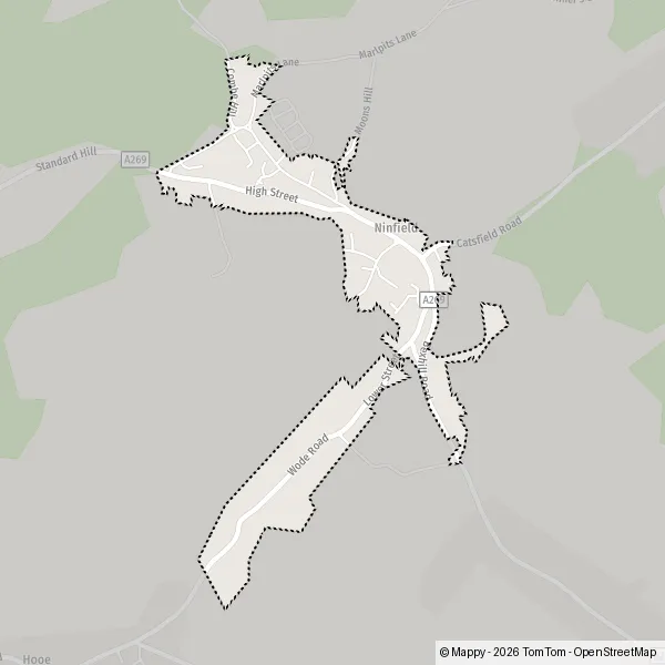 Map Ninfield: map of Ninfield (TN33 9) and practical information