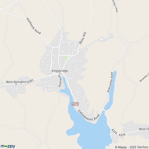 Map Kingsbridge: map of Kingsbridge (TQ7 1) and practical information