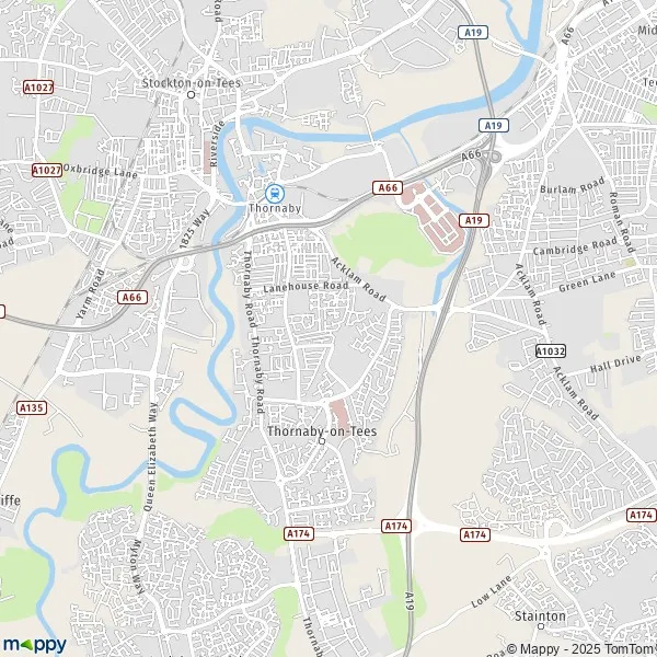 Map Thornaby on Tees map of Thornaby on Tees (TS17 0) and practical