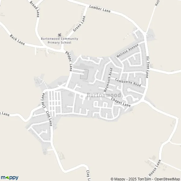 Map Burtonwood map of Burtonwood (WA5 4) and practical information