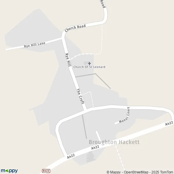 Map Broughton Hackett map of Broughton Hackett (WR7 4) and practical